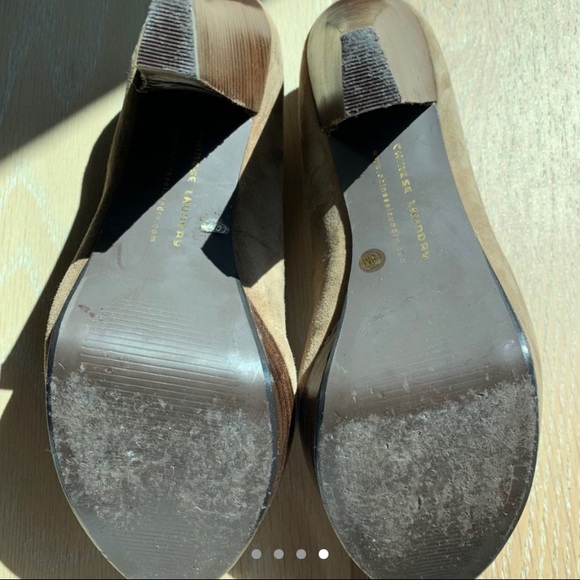 CHINESE LAUNDRY beige suede platform heels - Picture 4 of 4